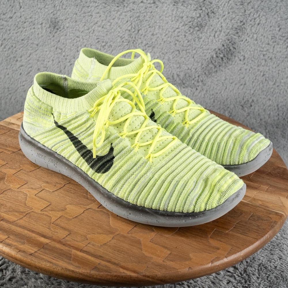2016 NIKE FREE RUN FLKNIT RACER TRAINER VOLT YELLOW BLACK WHITE 834584-004 10